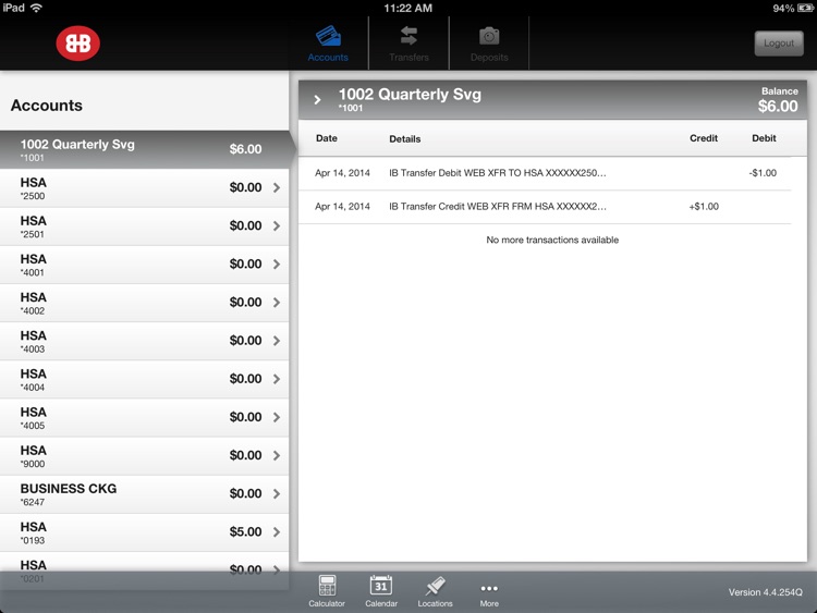 Benchmark Bank Mobile Banking for iPad