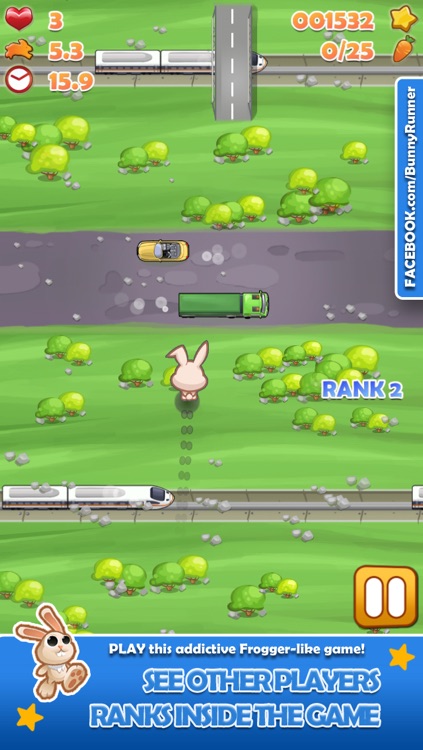 Bunny Run - Cross the street avoiding cars & tracks!