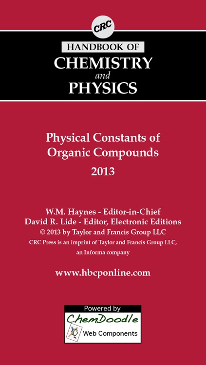 The CRC Physical Constants of Organic Compounds