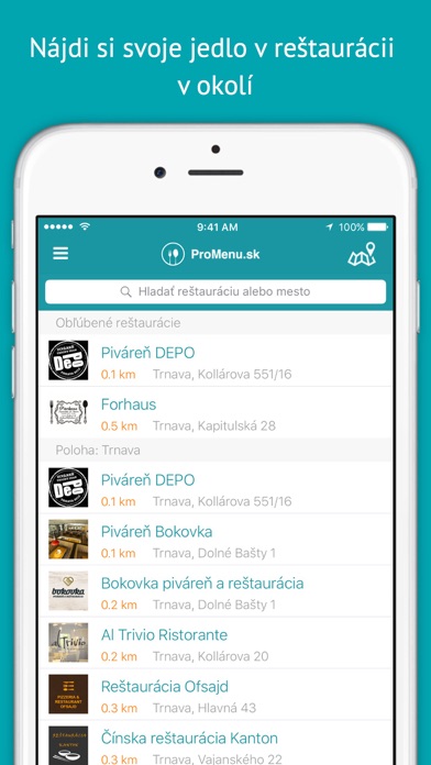 Screenshot #1 pour ProMenu - Nájdi si svoje jedlo