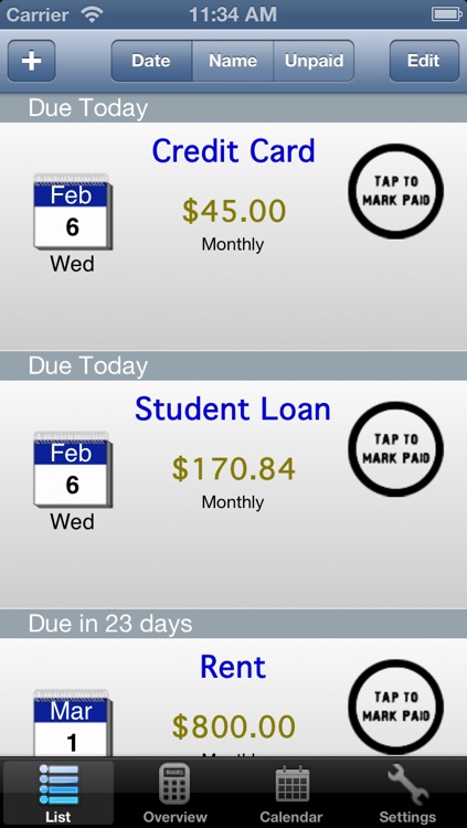 Monthly Bill Reminder - Bills Manager