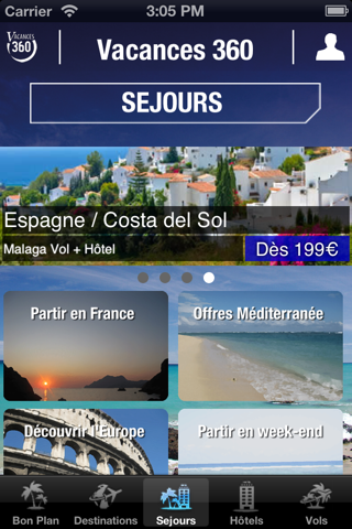 Vacances 360 - Bons plans voyages, séjours, hôtels et vols (promos, ventes flash, dernières minutes,...) screenshot 3