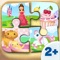 Toddler Apps - Wooden Puzzle for Girls (6 Pieces) 2+