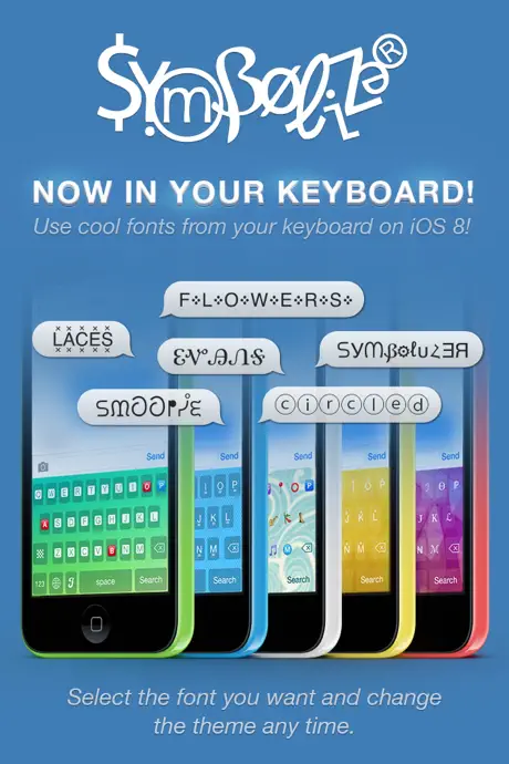 Symbolizer Free Font Keyboards para FaceBook Messenger