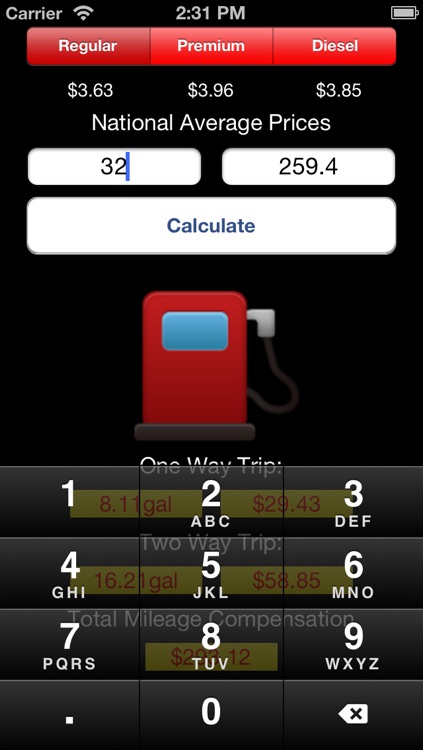 My Gas Mileage Calculator