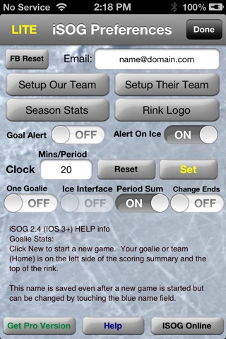 iSOG Lite Goalie and Player Stats Utility screenshot 3