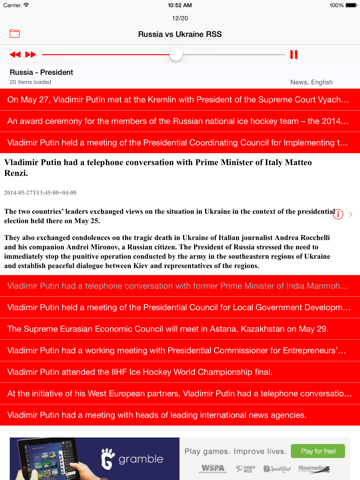 Russia vs Ukraine RSS iPad screenshot 4 - News app