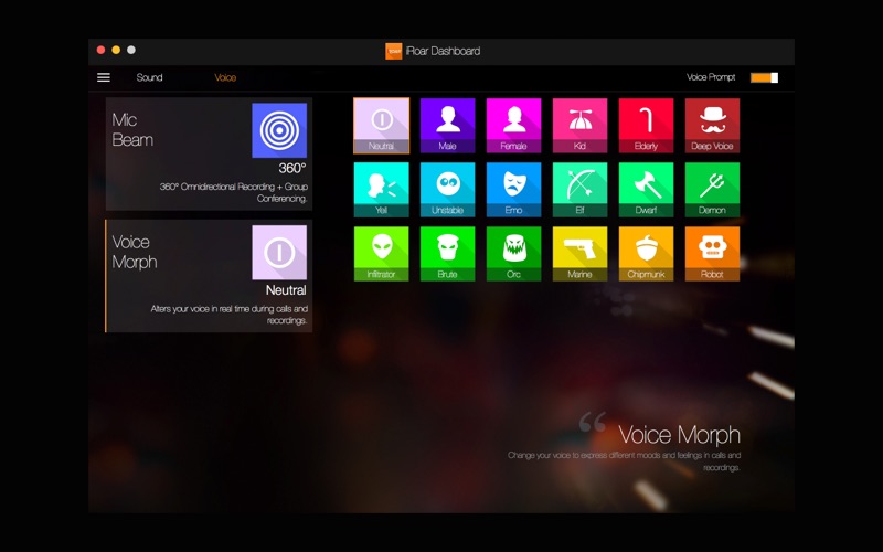 iRoar Dashboard screenshot