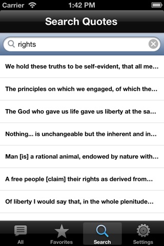 Thomas Jefferson QuickQuotes Lite screenshot 3