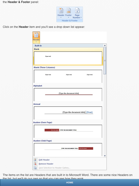 Tutorial for Microsoft Word - Best Free Guide For Students As Well As For Professionals From Beginners to Advanced Level Examples iPad screenshot 5 - Reference app