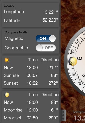 Sun & Moon Compass for iPad, iPhone and iPod Touch screenshot 2