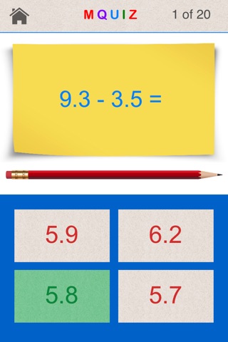 Subtracting Decimals MQuiz - Math Quiz, Drills and Practice for Elementary, Middle and High School Education screenshot 2