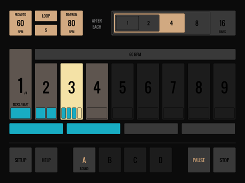 Metronom - The groovy Speed and Rhythm Trainer iPad screenshot 1 - Music app