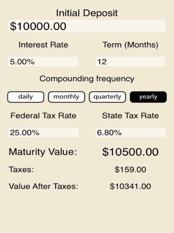 Bank Savings Deposit Calculator Free iPad screenshot 1 - Utilities app