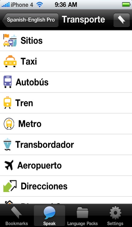 Spanish to English Voice Talking Translator Phrasebook EchoMobi Travel Speak PRO