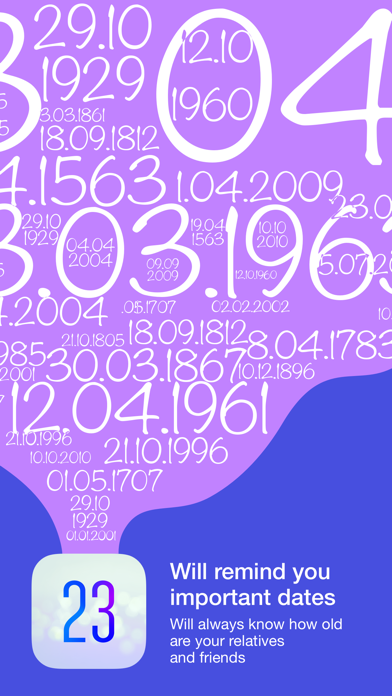 23 years super reminder app screenshot