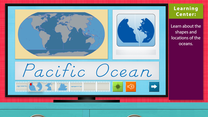 Screenshot #2 pour World Continents and Oceans - Geography by Mobile Montessori