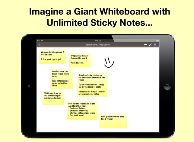 Stickyboard 2 Free Edition: Sticky Notes on a Whiteboard to