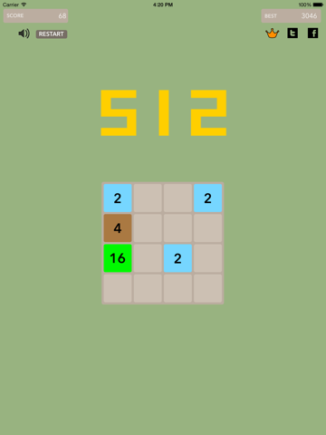Screenshot #4 pour 2048 Plus simple Facile Puzzle gratuit: 512