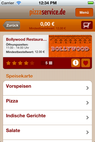 Pizzaservice screenshot 3