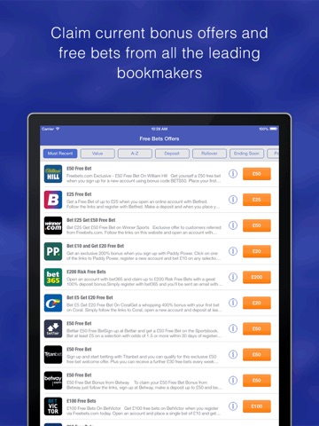 Free Bets HD, Bookmaker Betting, Offers and Betting Tips screenshot 2