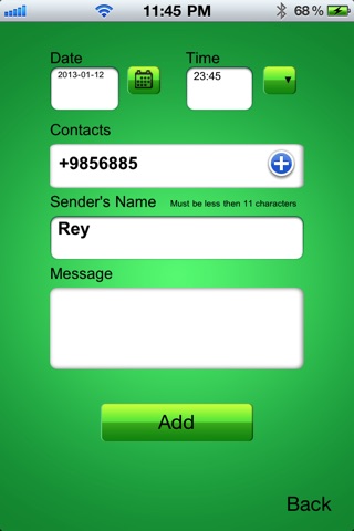 Green Moon : Scheduled SMS screenshot 2