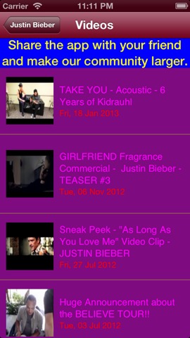 Photos, Videos, News, Animated Slides & More : Justin Bieber editionのおすすめ画像2