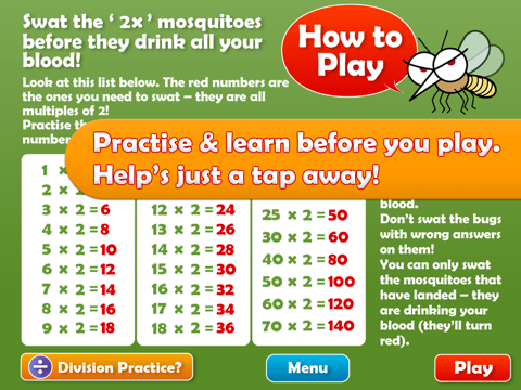 Mosquito Swat Maths: Times Tables Lite screenshot 3