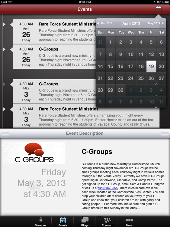 Cornerstone Church App for iPad