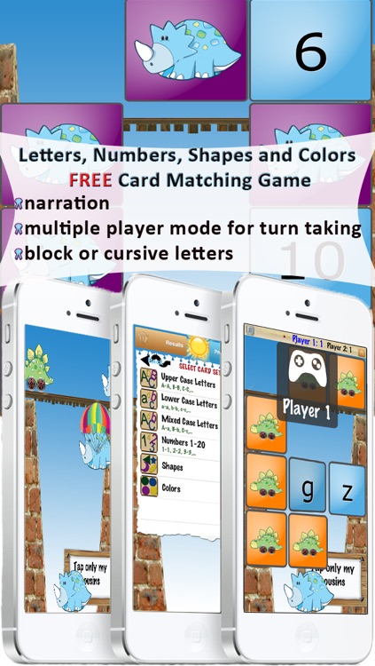 Letters, Numbers, Shapes and Colors Free Card Matching Game