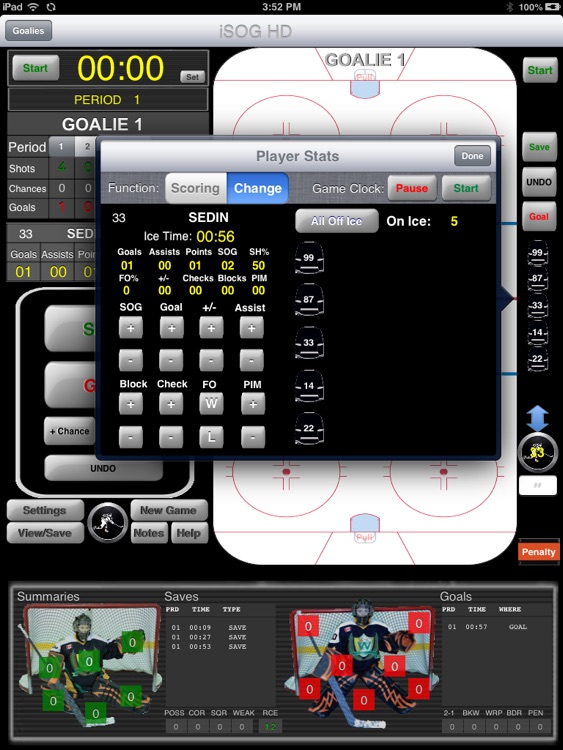 iSOG HD Lite Goalie & Player Stats Utility screenshot-3
