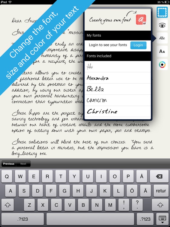 urLetters - Create personal letters