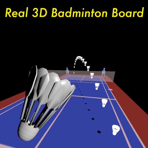 Real 3D badminton board icon