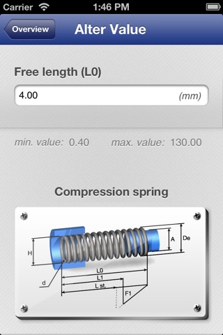 Ewes Fjäderberäkningsapp screenshot 4