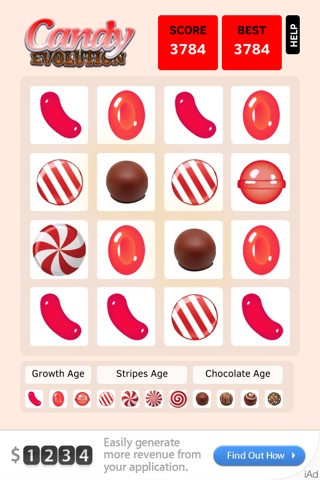 2048 Candy Evolution - the famous number puzzle game but with candies screenshot 3
