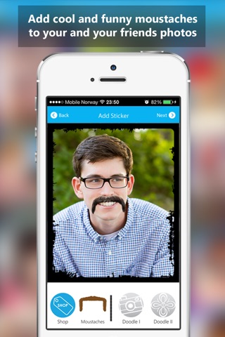Moustachify - Free Moustache Photo Fun - Moustache stickers, beard stickers, glasses stickers and cool frames screenshot 3