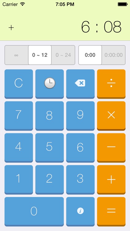 Time + Calculator over Hours Minutes and Seconds