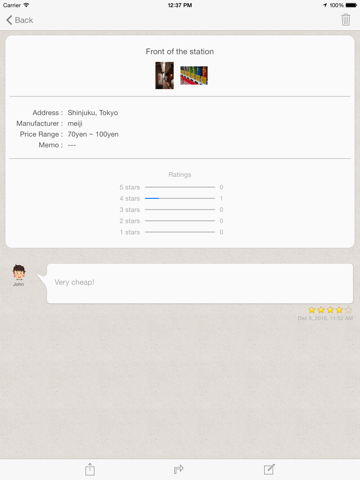Cheap juice vending machine information sharing MAP iPad screenshot