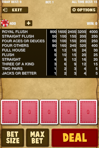 A Ancient Treasure Video Poker Card Game with Daily Bonus screenshot 3