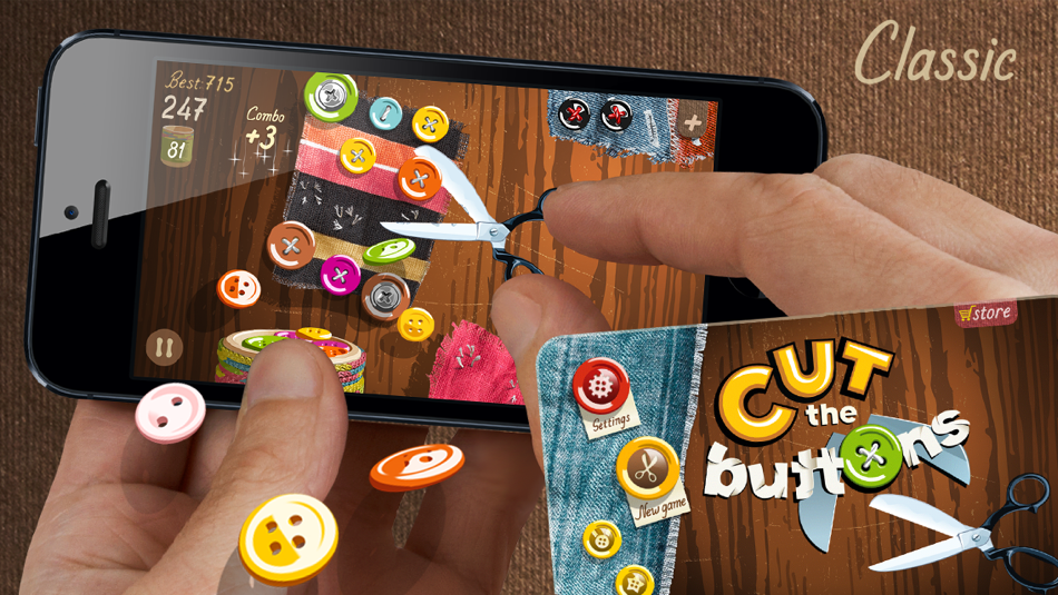 #3. Cut the Buttons (iOS) Bởi: Open Name LLC