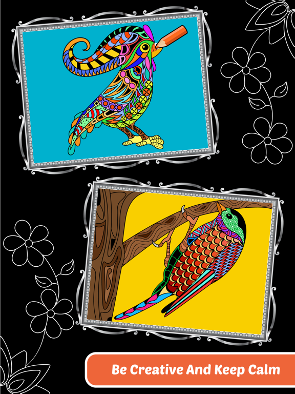 Love Birds Art Class: Stress Relieving Coloring Books for Adults iPad screenshot