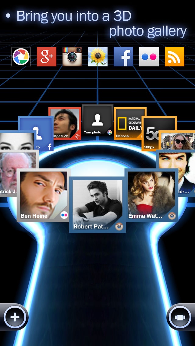 Screenshot #1 pour Photo 3D: The All-in-1 album for Facebook, Instagram, Flickr, Picasa and RSS