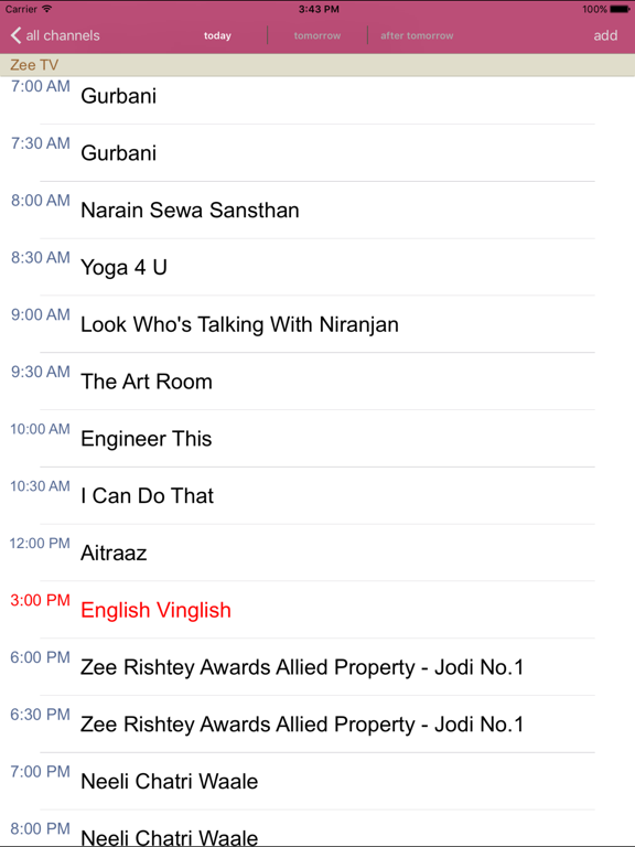 Singapore TV Guide iPad screenshot