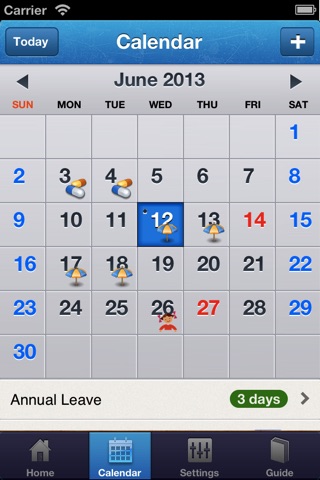 Leave Calendar Lite screenshot 2