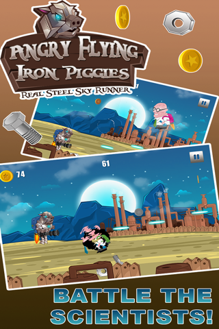 Angry Flying Iron Piggies - Real Steel Sky Runner screenshot 2