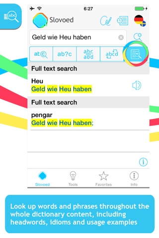 Swedish <-> German Slovoed Classic talking dictionary screenshot 2