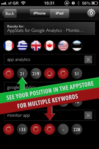 Keywords Spy for monitoring your App's Keywords Rankings and Chart Position WordWide screenshot 4