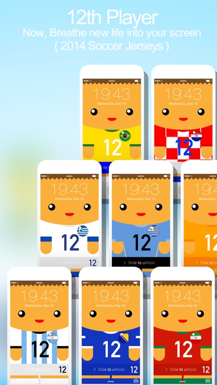 12th Player ( 2014 Soccer Jerseys : iFaceMaker ) Lite for Lock screen, Call screen, Contacts profile photo, instagram and iOS7 & iPhone