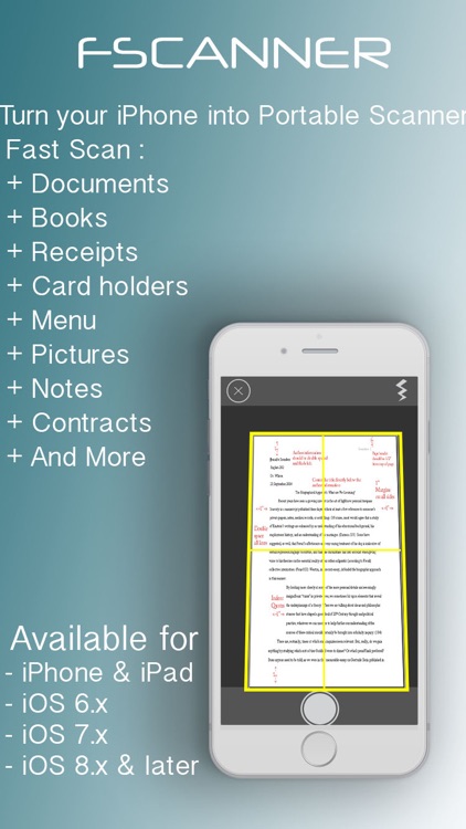 fScanner HD - Fast Scan documents, books, receipts