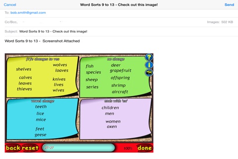 Word Sorts 9 to 13 screenshot 4